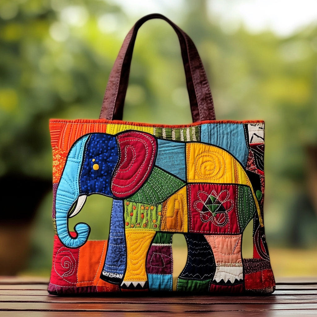 Bolso Tote Acolchado con Colores de Elefante Soleado