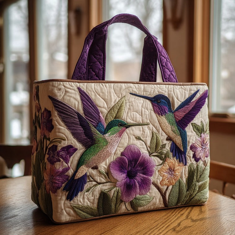Bolso Tote Acolchado de Amor por los Colibríes