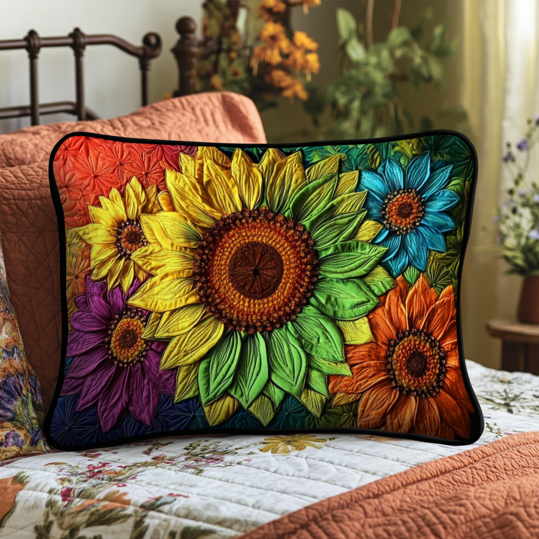 Funda de Almohada de Edredón Elegante con Girasoles