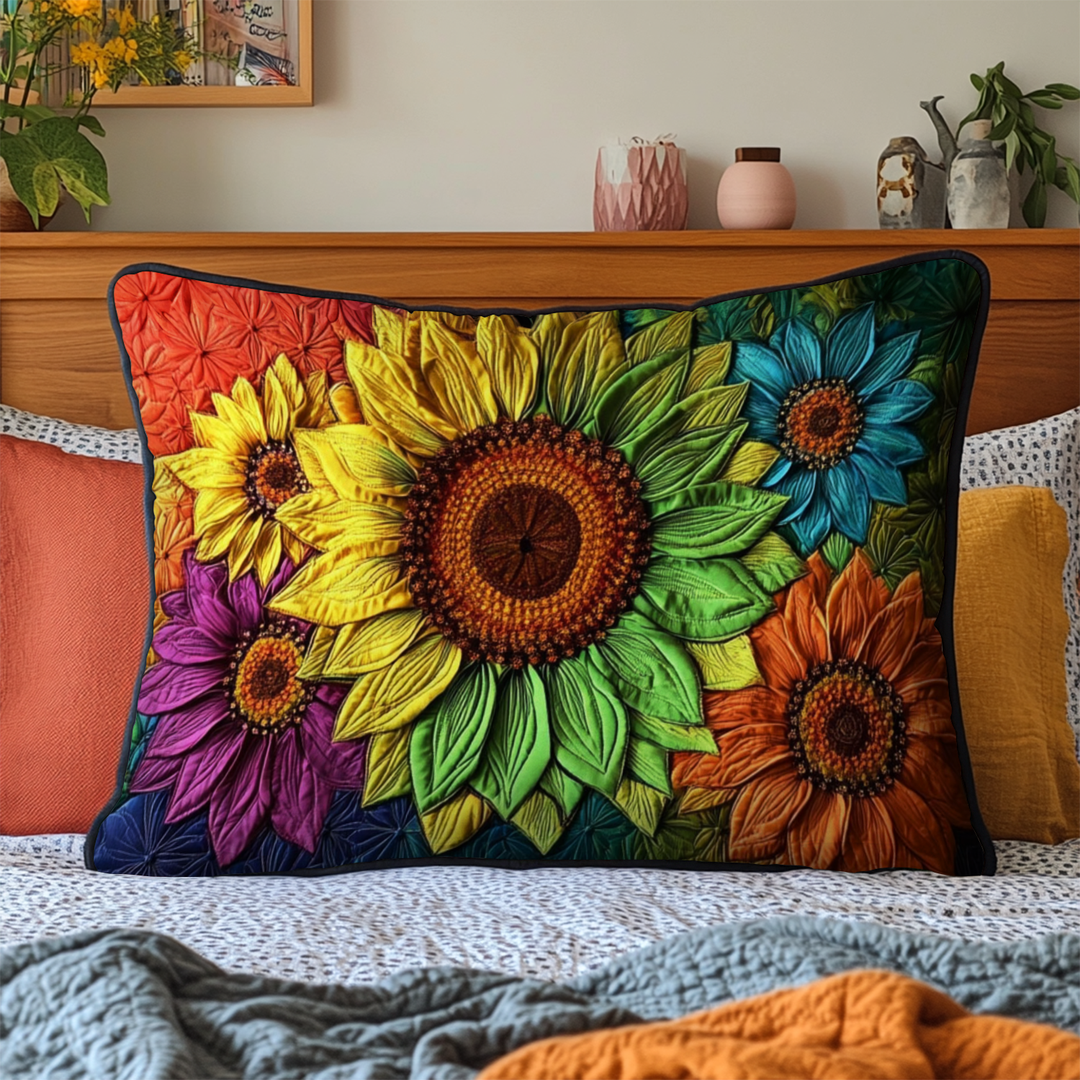 Funda de Almohada de Edredón Elegante con Girasoles