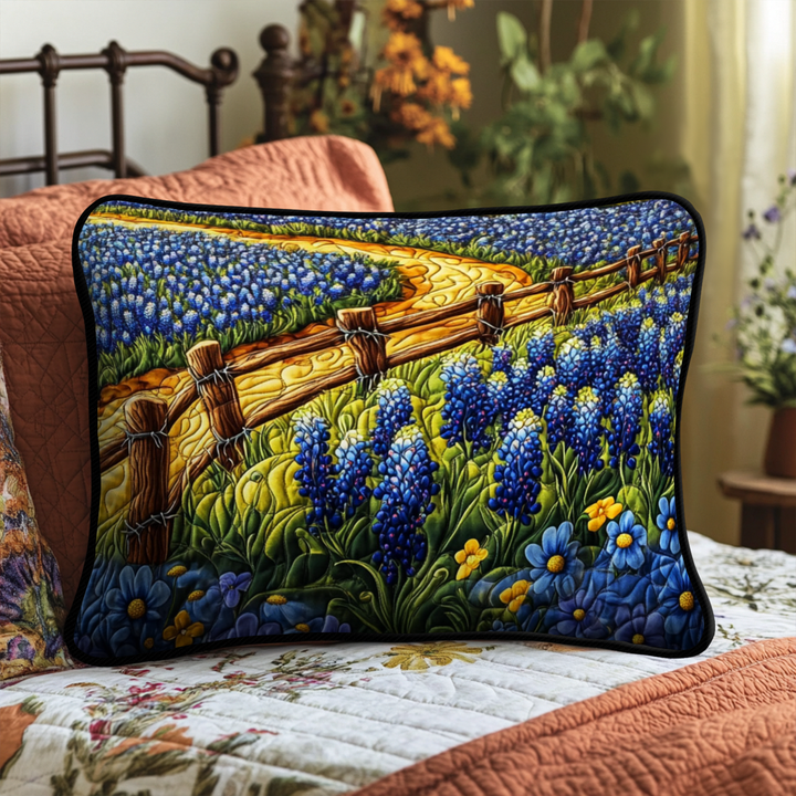Funda de Almohada de Ropa de Cama Acolchada Bluebonnet Trail