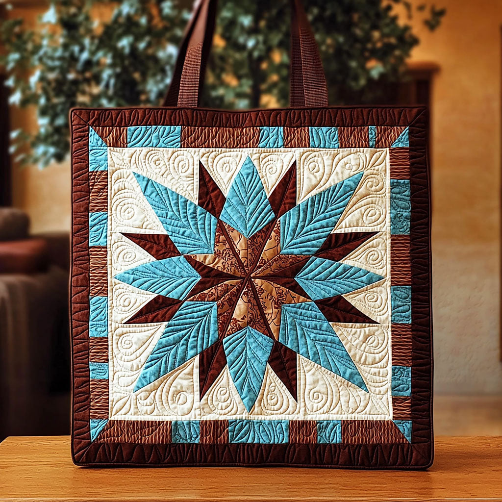 Bolsa Tote Acolchada con Patrón Nativo Americano