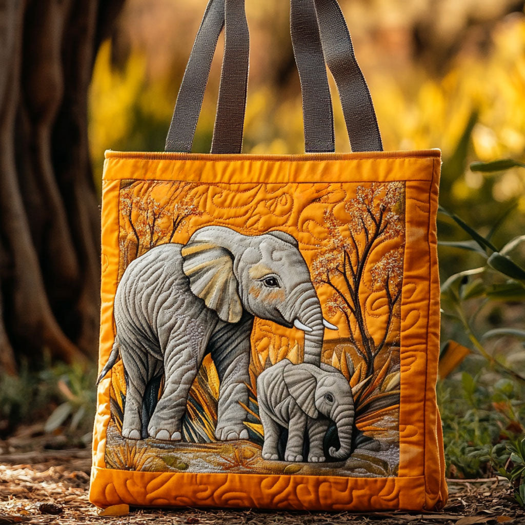 Bolsa Tote Acolchada de Elefante Tranquilo