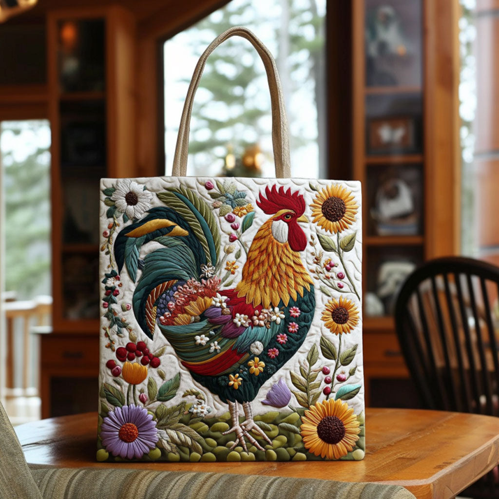 Bolsa Tote de Algodón Floral Acolchada