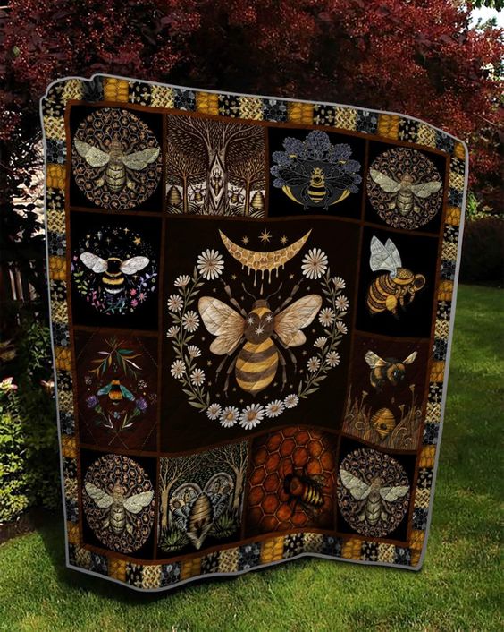 Manta Acolchada con Patrón Estético de Abeja