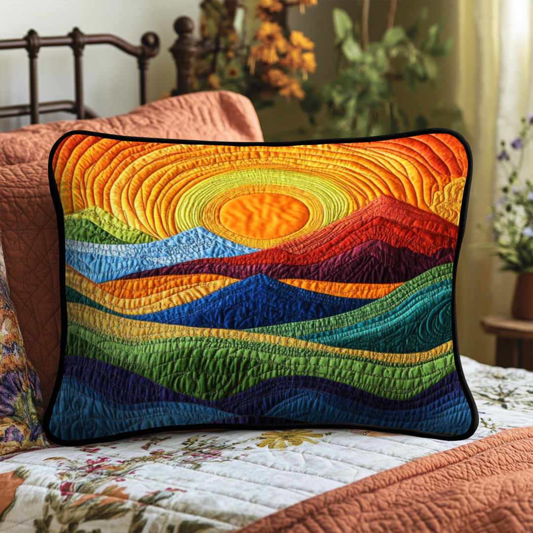 Funda de Almohada de Edredón de Montañas Radiantes