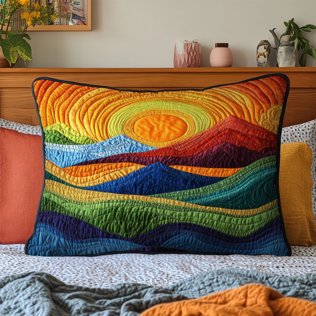 Funda de Almohada de Edredón de Montañas Radiantes