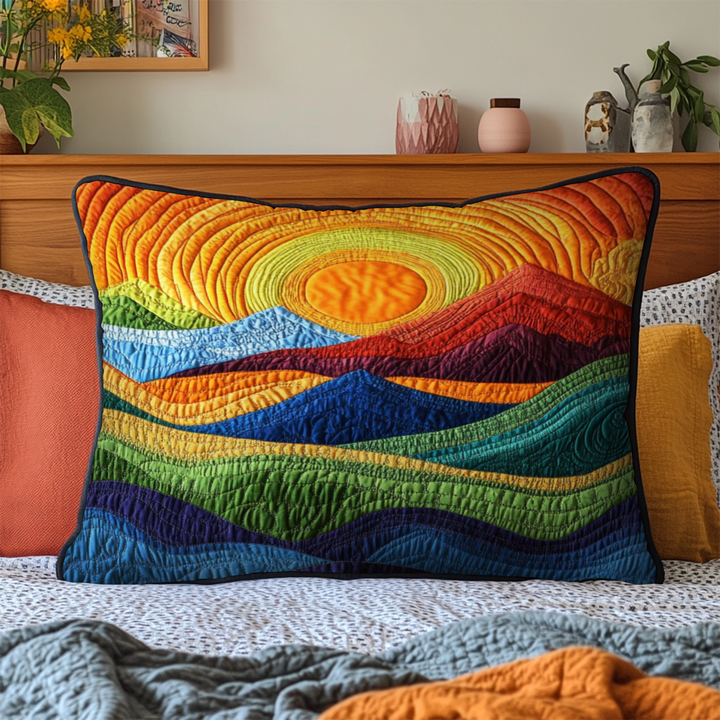 Funda de Almohada de Edredón de Montañas Radiantes