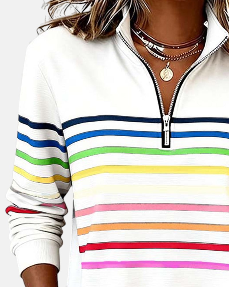 AURELIA | FELPA A RIGHE ZIP