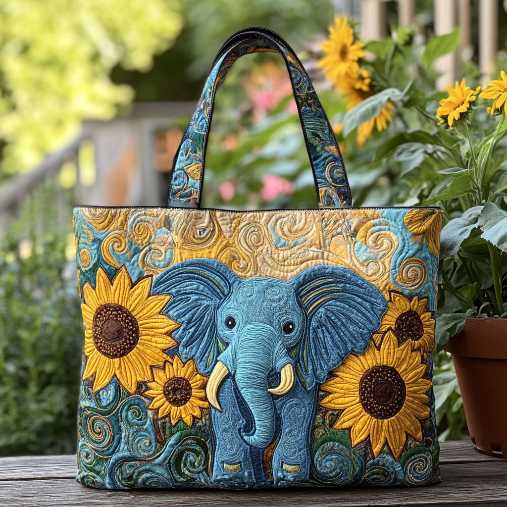 Bolsa Tote Acolchada de Elefante Salvaje