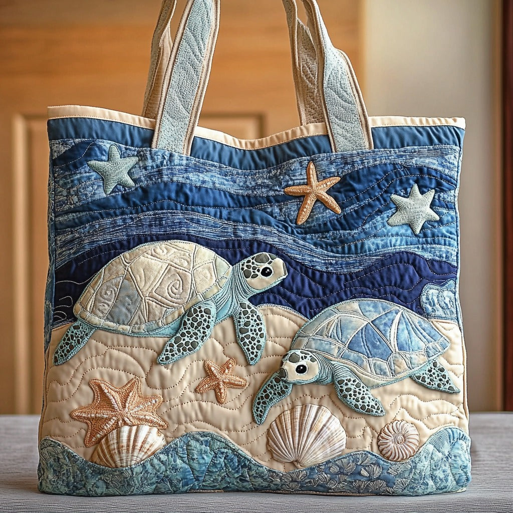 Bolsa Tote Acolchada de Tortuga Marina