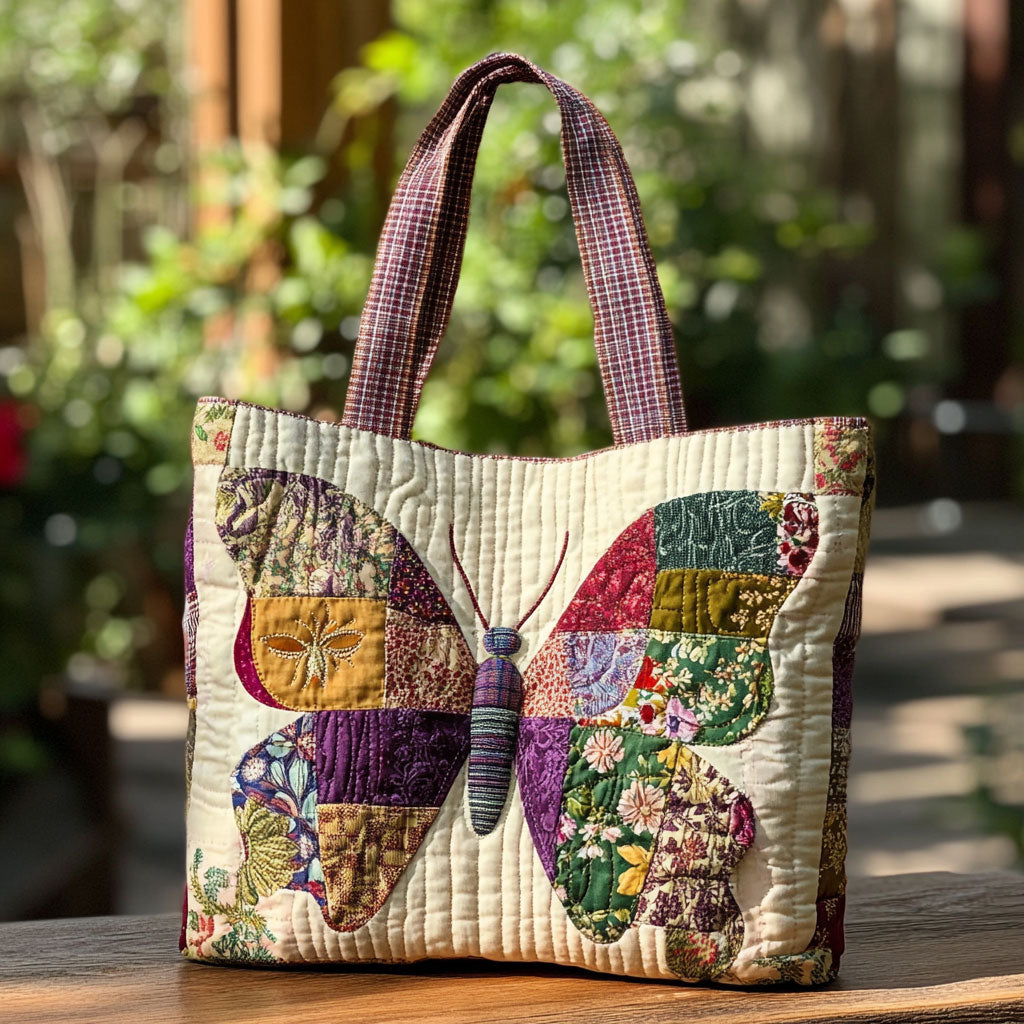 Bolsa Tote Acolchada Herencia Mariposa