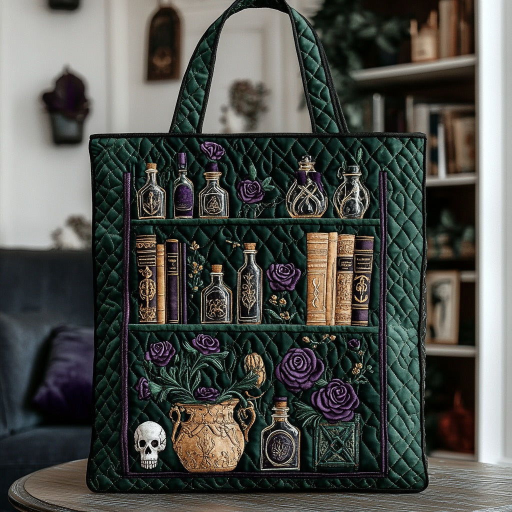 Bolsa Tote Acolchada de Libros Botánicos Góticos