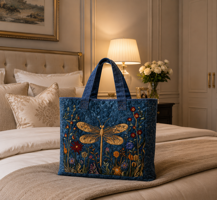 Bolsa Tote Acolchada - Libélula Dorada