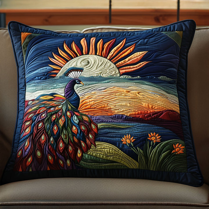 Funda de Almohada de Ropa de Cama Acolchada con Camino Plumado a Través del Paraíso