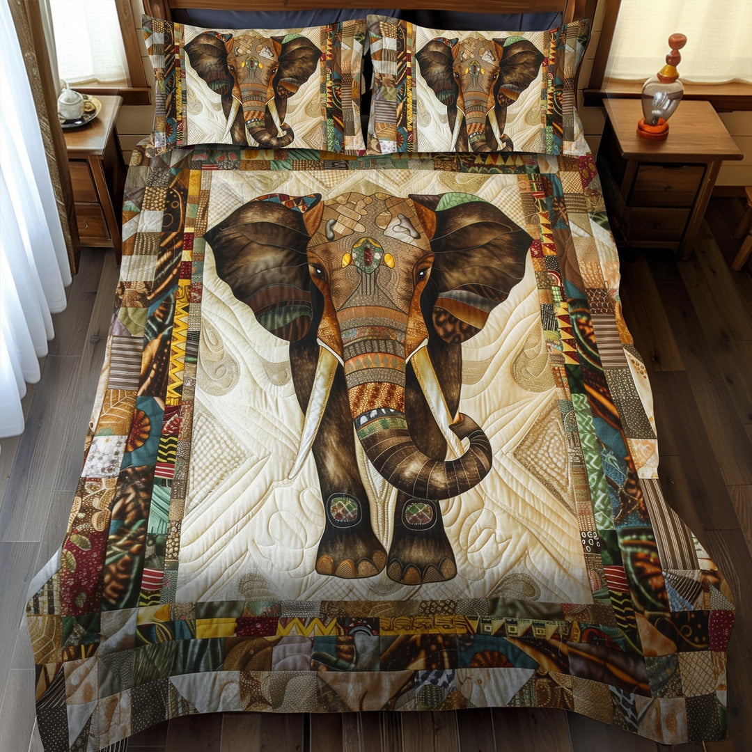 Juego de Ropa de Cama Acolchada de Elefante