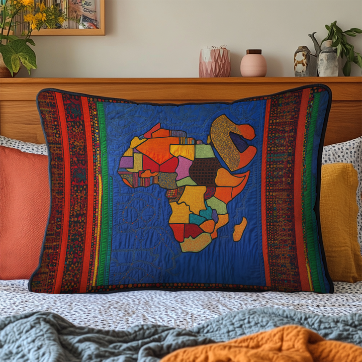 Funda de Almohada de Ropa de Cama Acolchada con Raíces Africanas