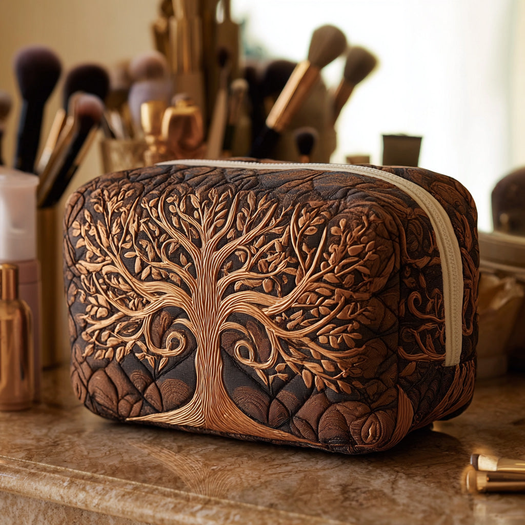 Bolsa de Maquillaje Acolchada Árbol Ancestral