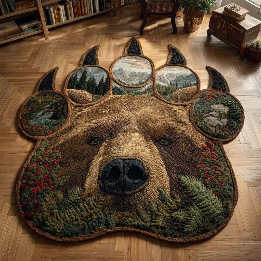 Alfombra de Área de Forma Personalizada de Oso Antiguo