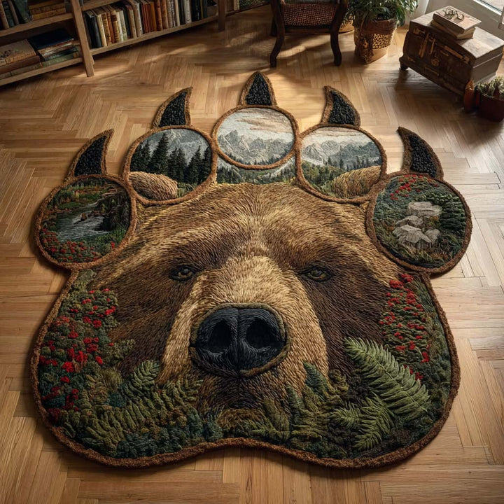 Alfombra de Área de Forma Personalizada de Oso Antiguo