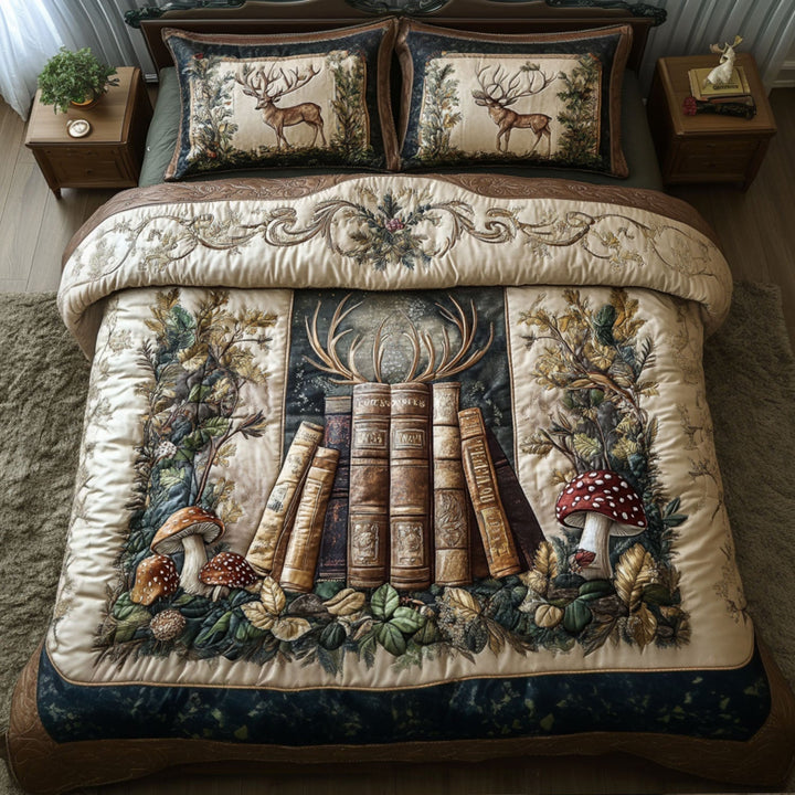 Juego de Ropa de Cama Acolchado Vintage de 3 Piezas