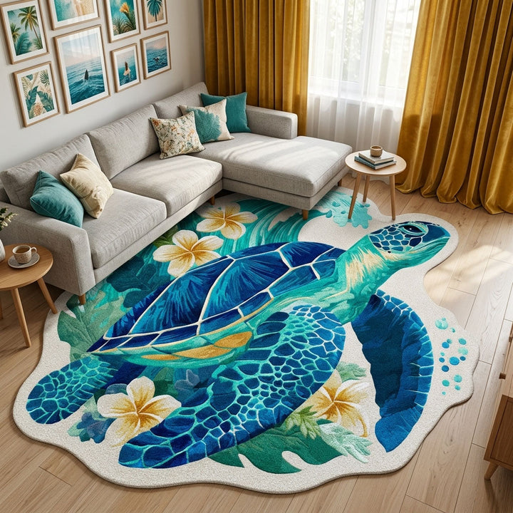 Alfombra de Área de Forma Personalizada Aqua Journey