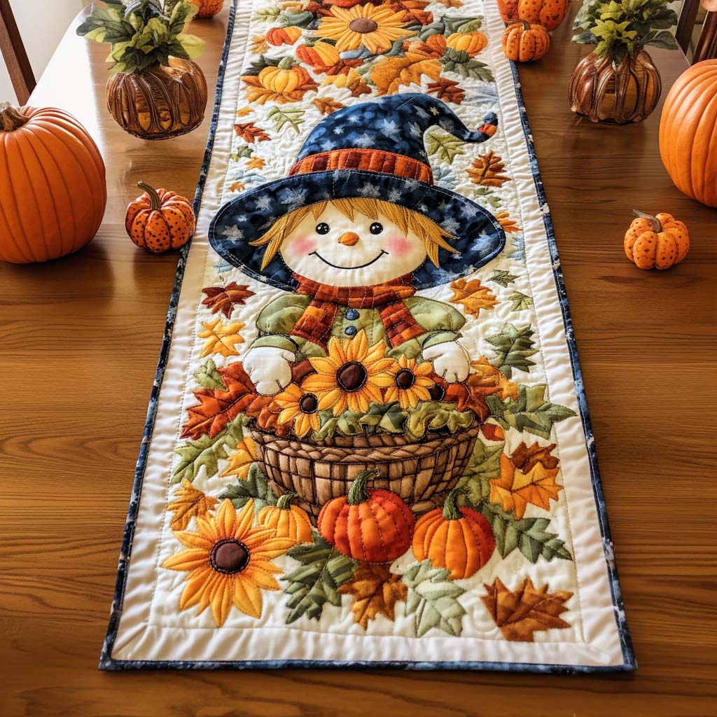 Caminito de Mesa Acolchado de Cosecha Alegre de Otoño