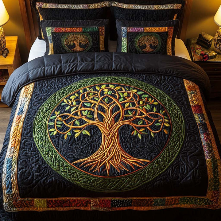 Juego de Ropa de Cama Acolchado de 3 Piezas Otoño Majestuoso