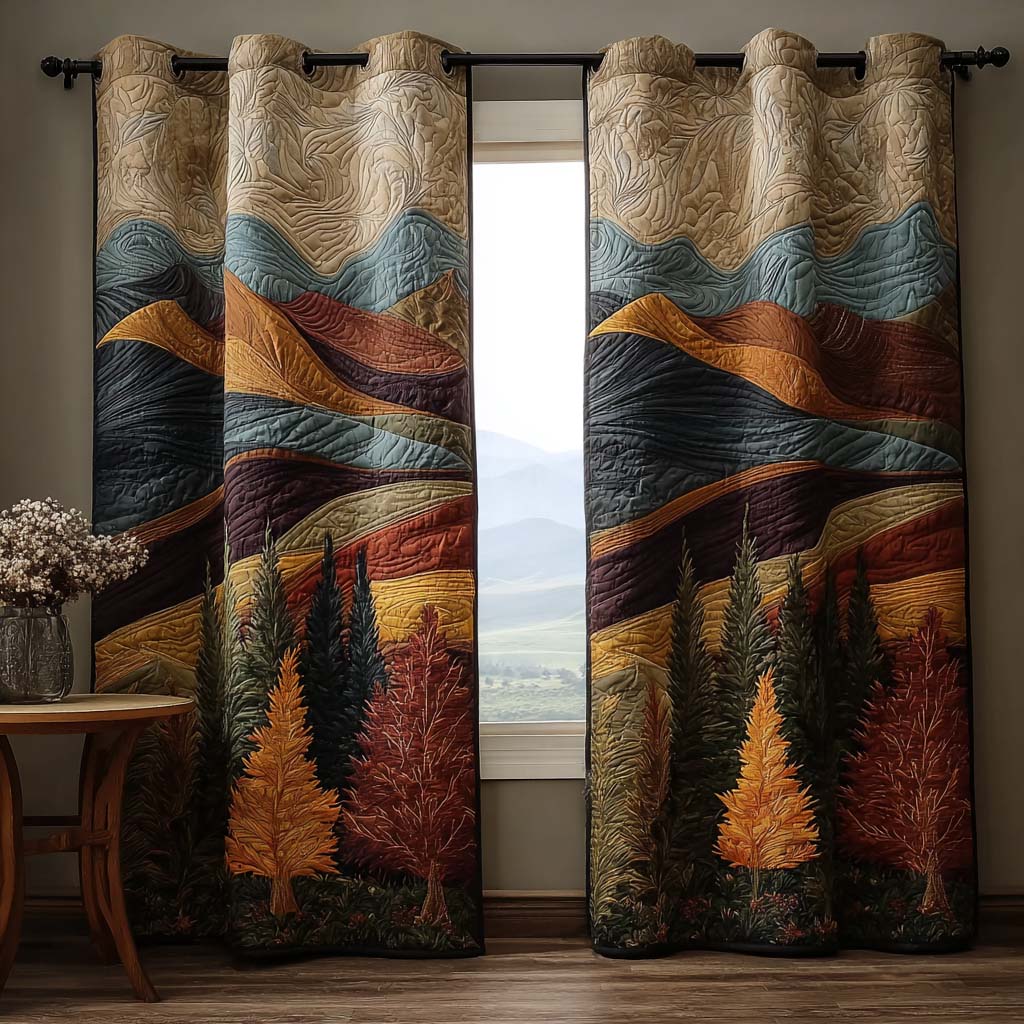 Cortinas Acolchadas de Pino de Montaña en Otoño