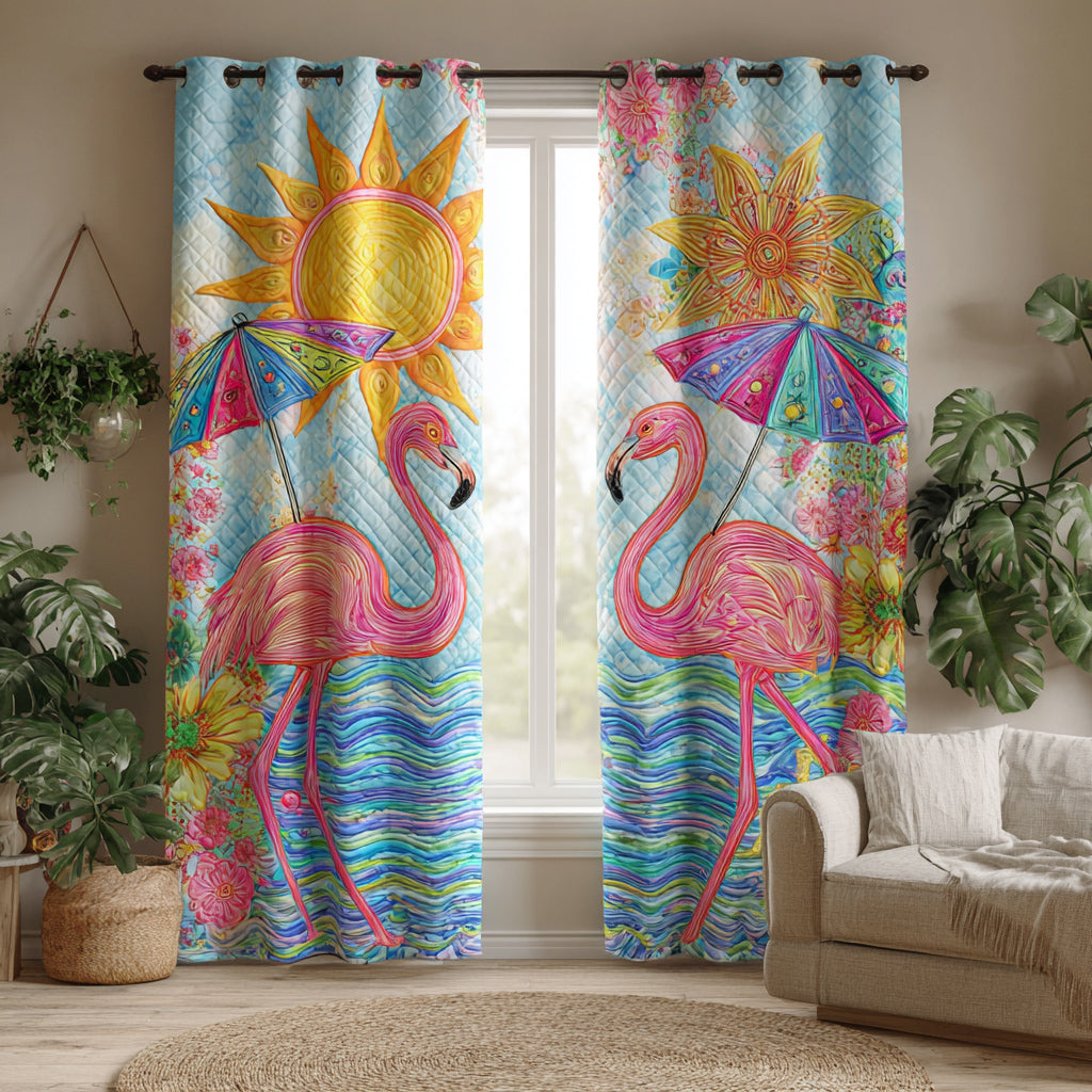 Cortinas Acolchadas Azure Flamingo