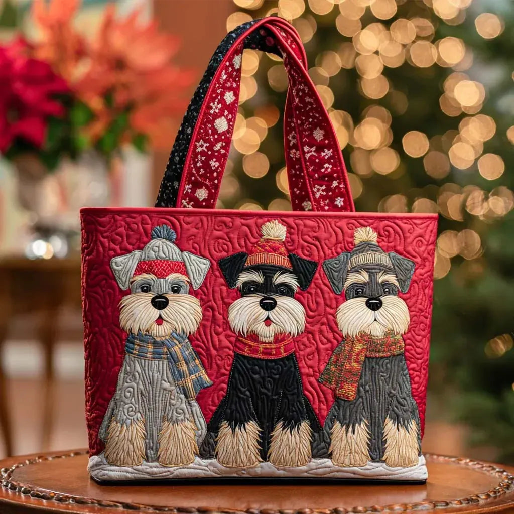 Bolsa Tote Acolchada - Trío de Schnauzers