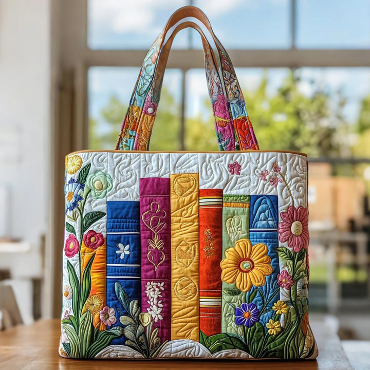 Bolsa Tote Acolchada - Biblioteca Floral