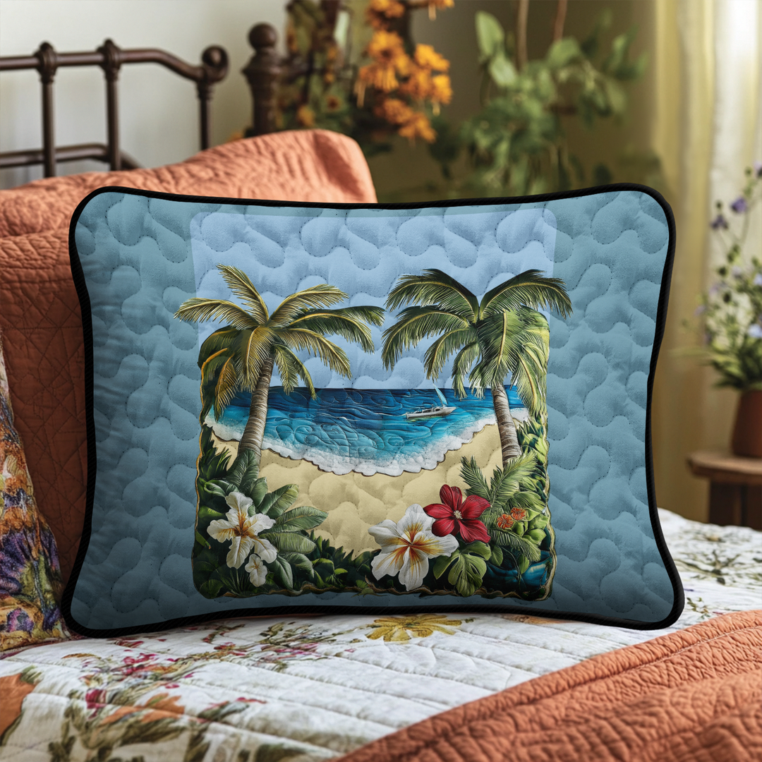 Funda de Almohada de Ropa de Cama Acolchada Frente a la Playa