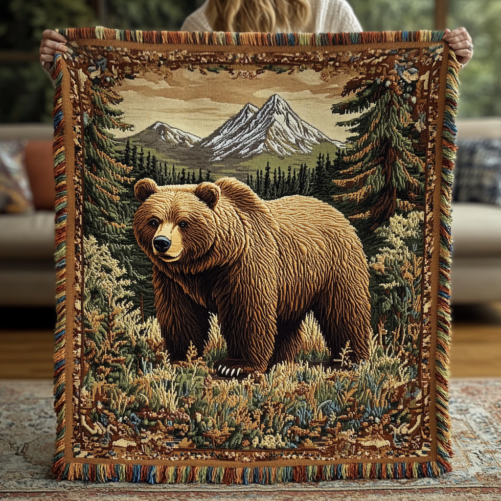 Manta Woven con Encanto de Oso