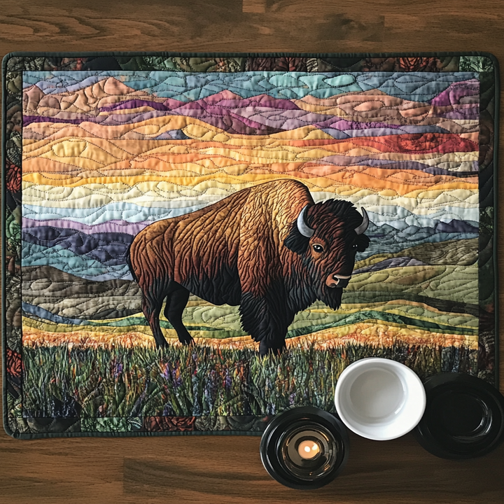 Manta de Mesa Acolchada Bisonte