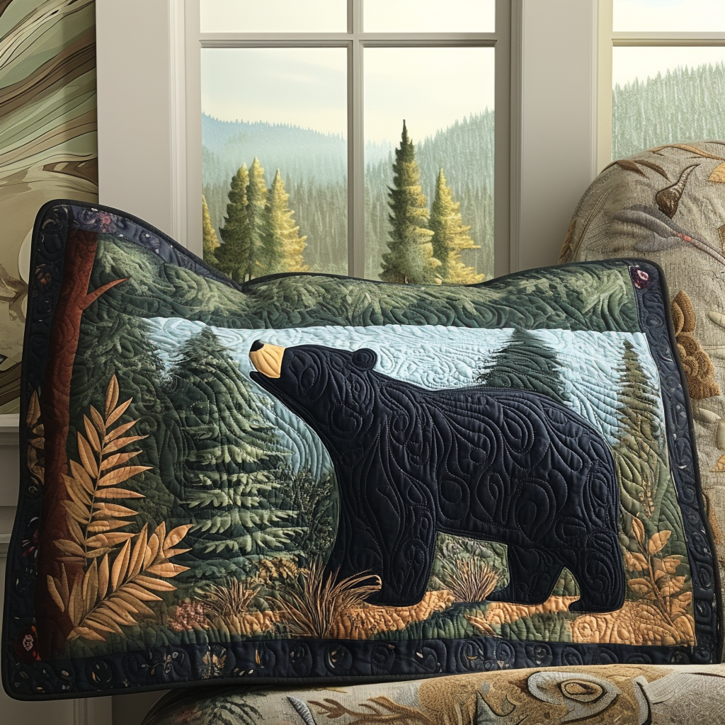 Funda de Almohada de Edredón Black Bear Pines