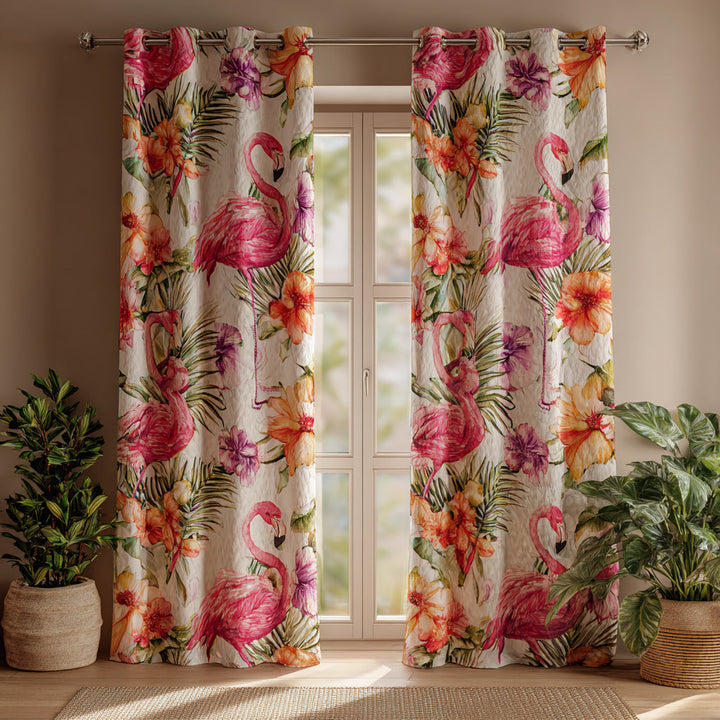 Cortinas Acolchadas Bloom Flamingo