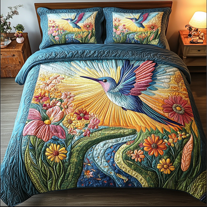 Juego de Ropa de Cama Acolchada Hummingbird