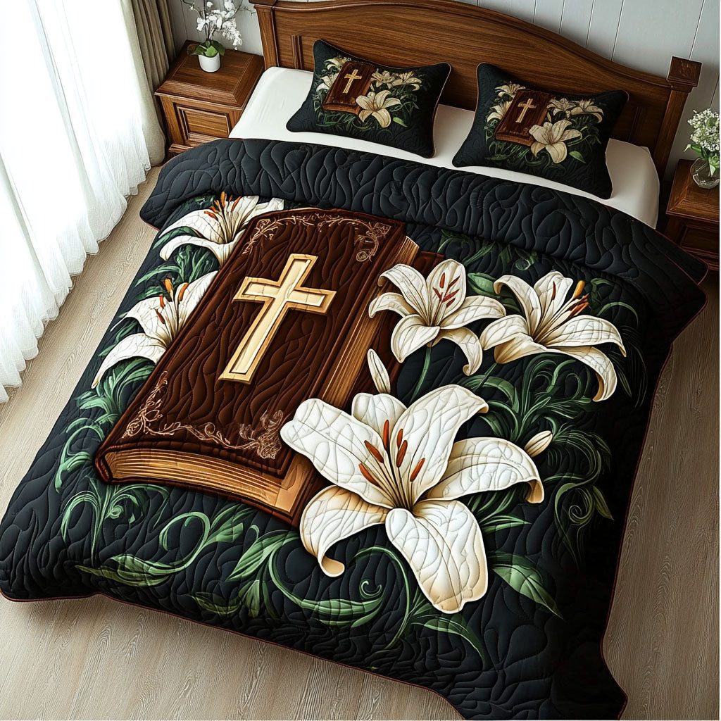Juego de Ropa de Cama Acolchada de 3 Piezas Cross