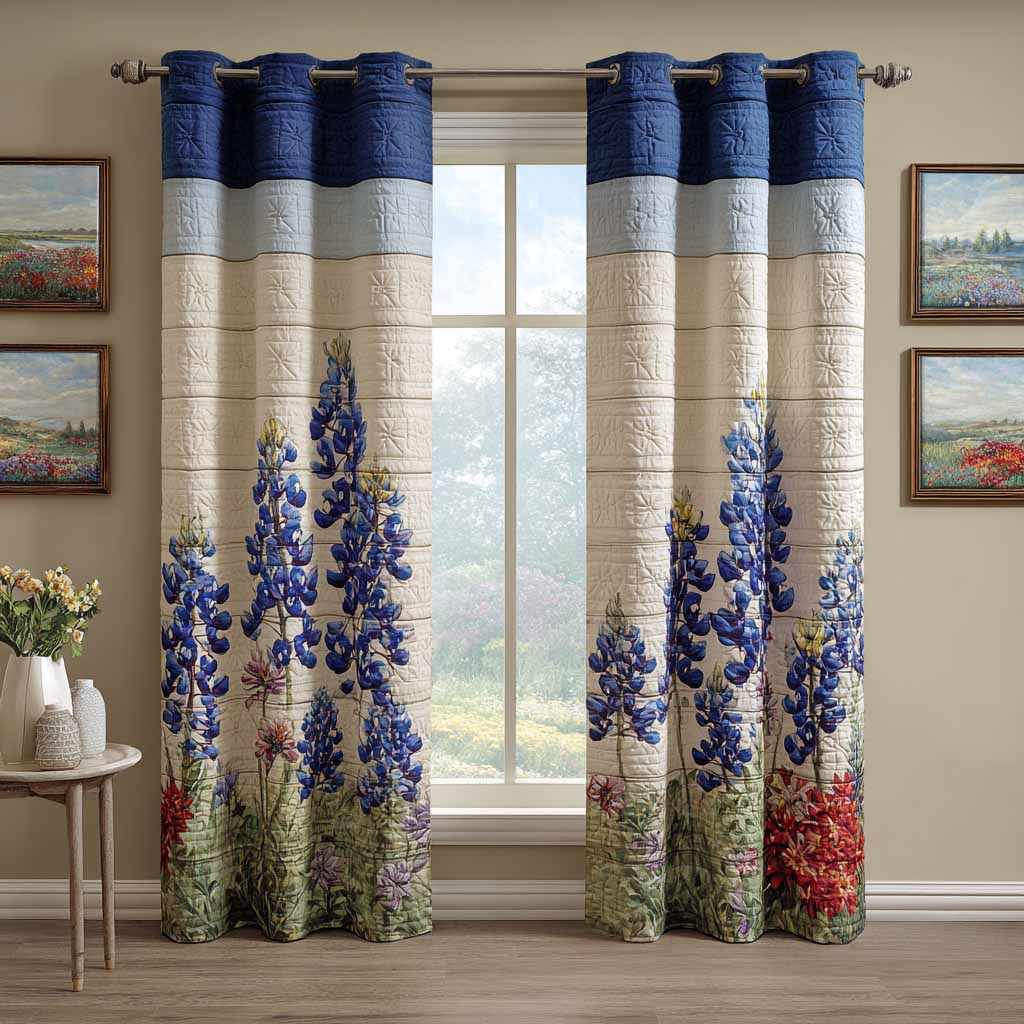 Cortinas Acolchadas de Pradera Azul