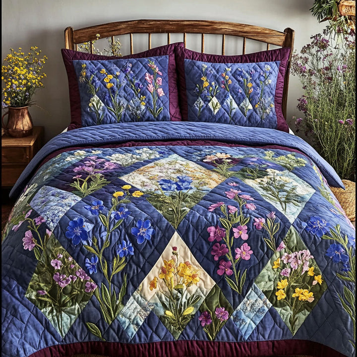 Juego de Ropa de Cama Acolchado Bluebonnet de 3 Piezas