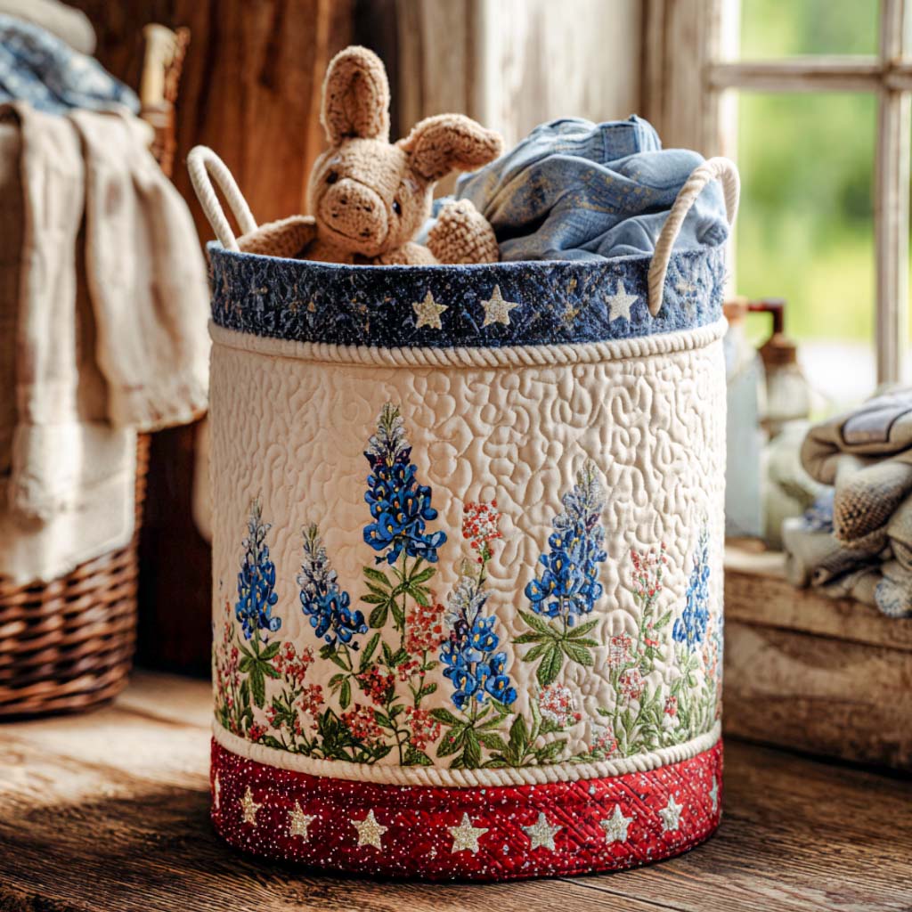 Cesta de Ropa Acolchada Bluebonnet