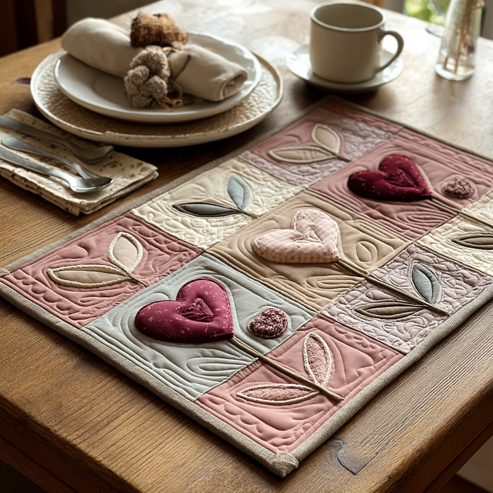 Mantel Individual de Corazón con Acolchado