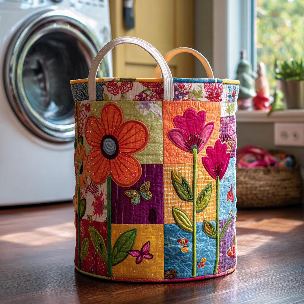 Cesta de Ropa Acolchada Boho