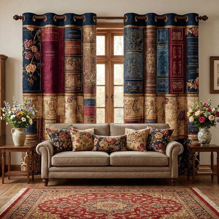 Cortinas Acolchadas Refugio de Libros