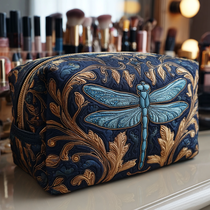 Bolsa de Maquillaje Acolchada Brillante de Libélula