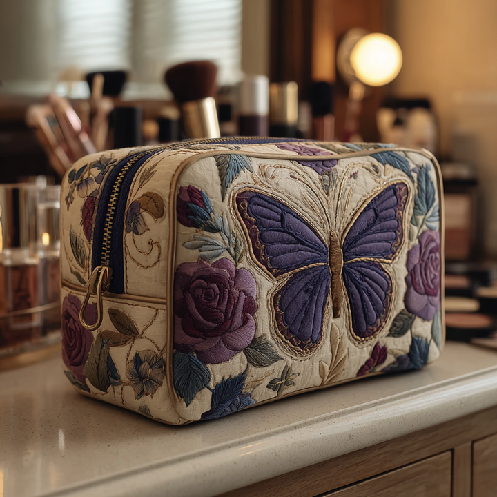 Bolsa de Maquillaje Acolchada Mariposa