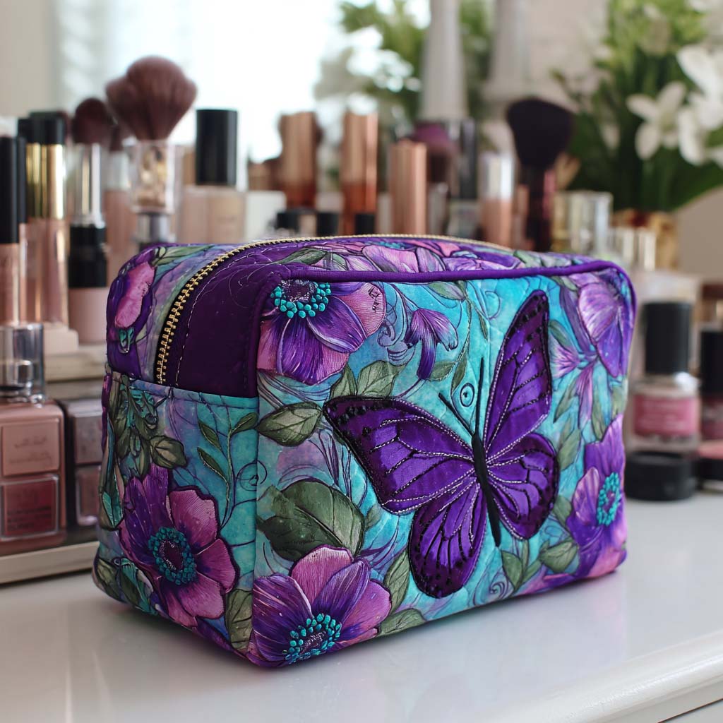 Bolsa de Maquillaje Acolchada Mariposa