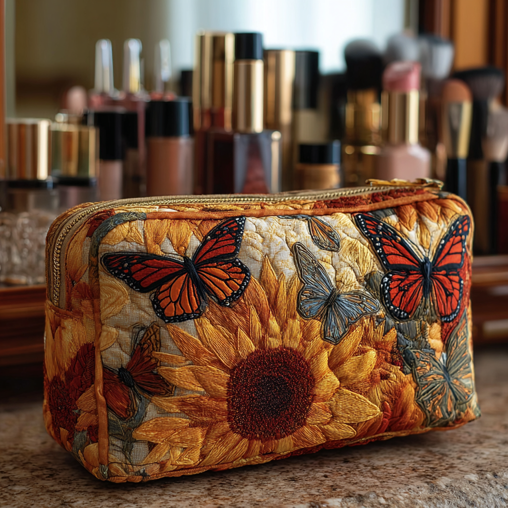 Bolsa de Maquillaje Acolchada Mariposa