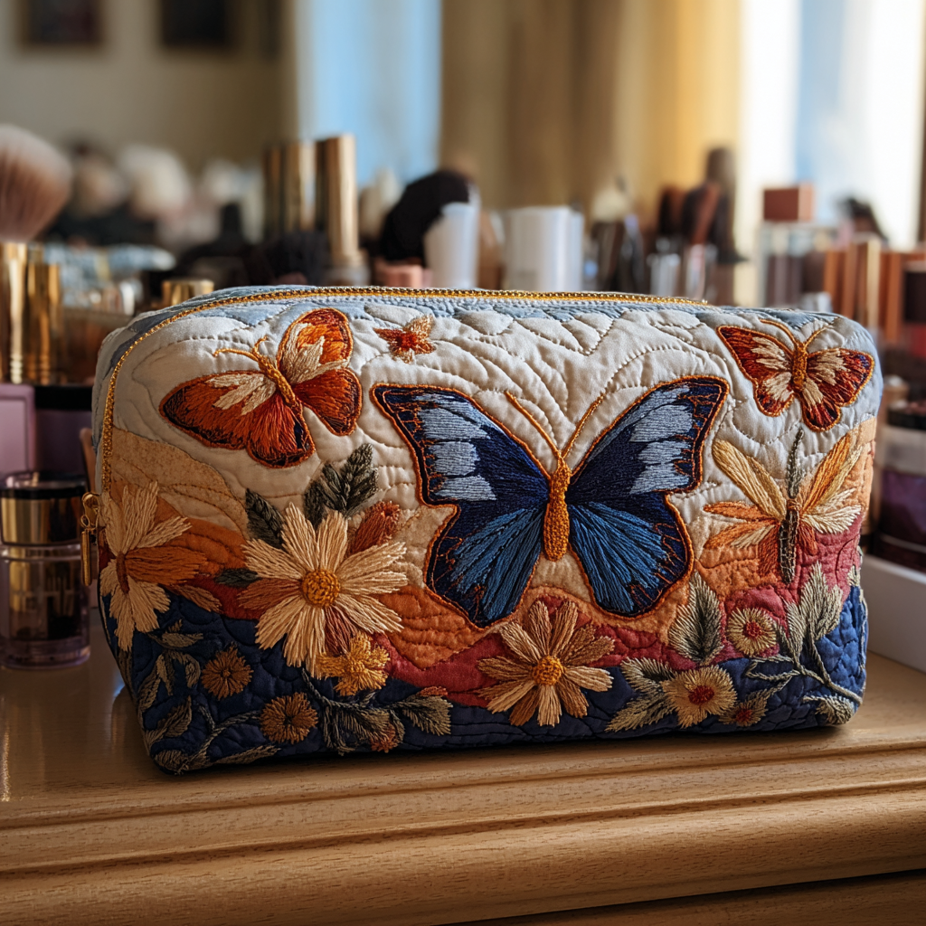 Bolso de Maquillaje Acolchado Butterfly Grace